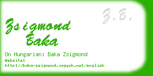 zsigmond baka business card